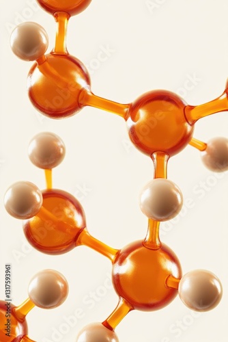 Collagen or retinol or ceramide molecule cosmetic moisturizing ingredient. Molecular structure swatch photo