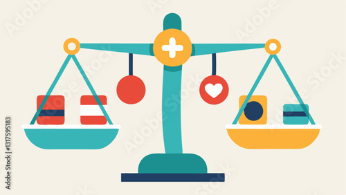 Scale of Access A balance scale where one side has a variety of health care resources doctors ambulances medications while the other side has minimal or outdated resources.