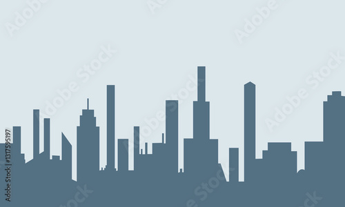 Silhouette of the cartoon. Urban vector symbol.
