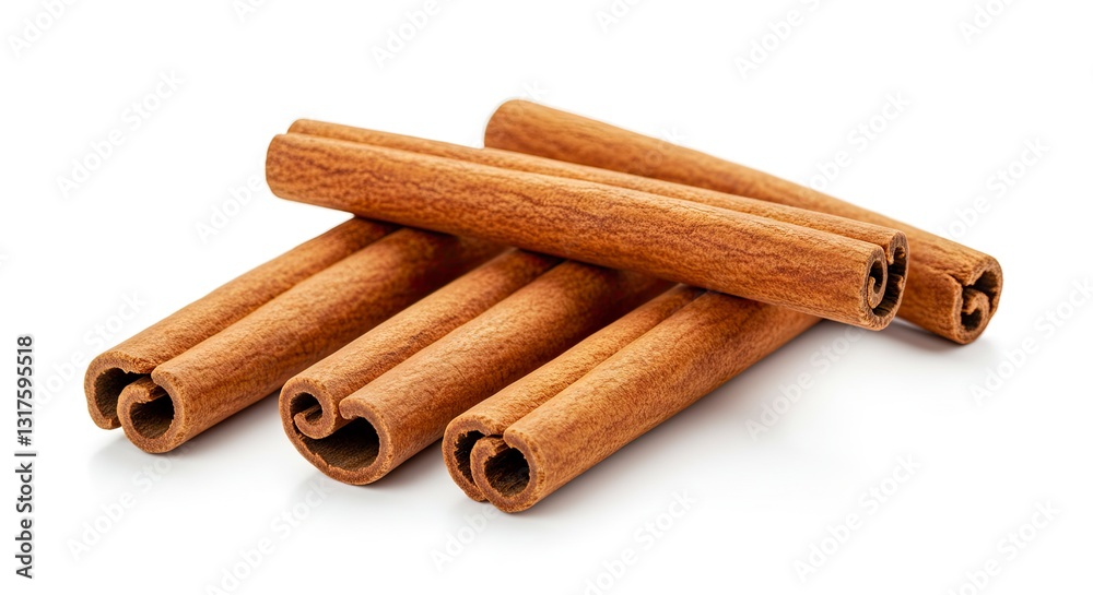 Cinnamon Sticks Pile Still Life on White Background Close-up Shot Cinnamon Sticks Pile Still Life on White Background Close-up Shot