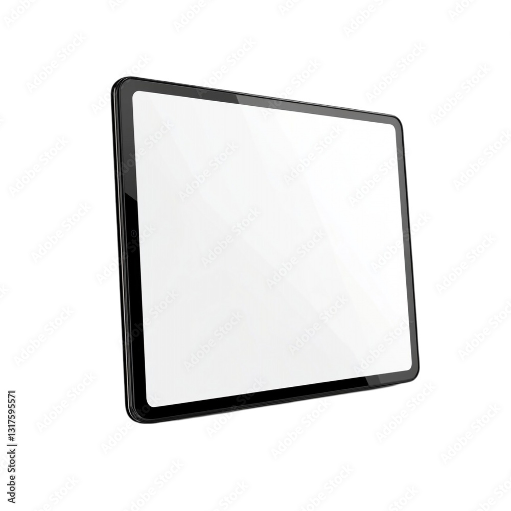 Black tablet with blank white screen modern technology device Black tablet with blank white screen modern technology device