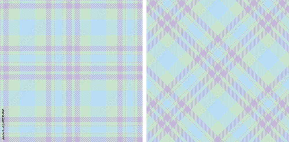 Vivid Pale Turquoise Seamless Tartan with Bright Light Violet accents Fabric Design Vivid Pale Turquoise Seamless Tartan with Bright Light Violet accents Fabric Design