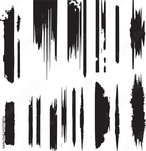Black brush strock set 