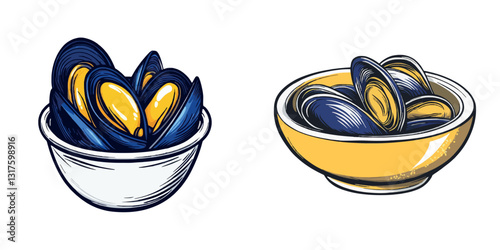 Mussels Delight Fresh Seafood in Stylish Bowls