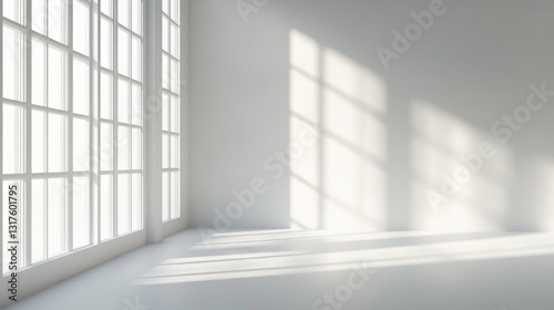 Elegant white background with soft light and shadow effect