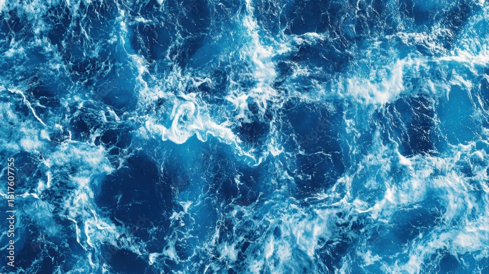 Obraz premium Dynamic ocean waves coastal region aerial view natural environment fluid motion concept