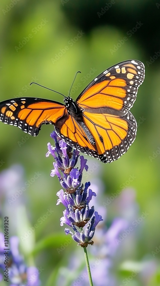Fototapeta premium Monarch Butterfly Lavender Flower Nature Photography