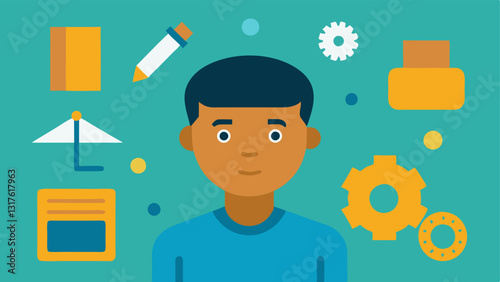 Skill Development A young person attending a workshop or class with tools and materials around them the effort to gain new skills to improve employability.