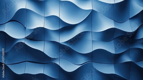 Stunning Blue Abstract Background with Seamless Wave Pattern, Representing Modernity and Elegance. Perfect for Website Design, Presentations, and Digital Art.