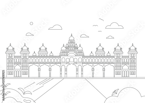 Mysore palace line drawing 