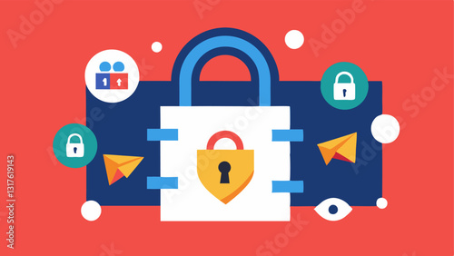 Privacy Erosion A cartoonish depiction of a locked padlock with cracks surrounded by floating ad icons ing how online ads chip away at user privacy.