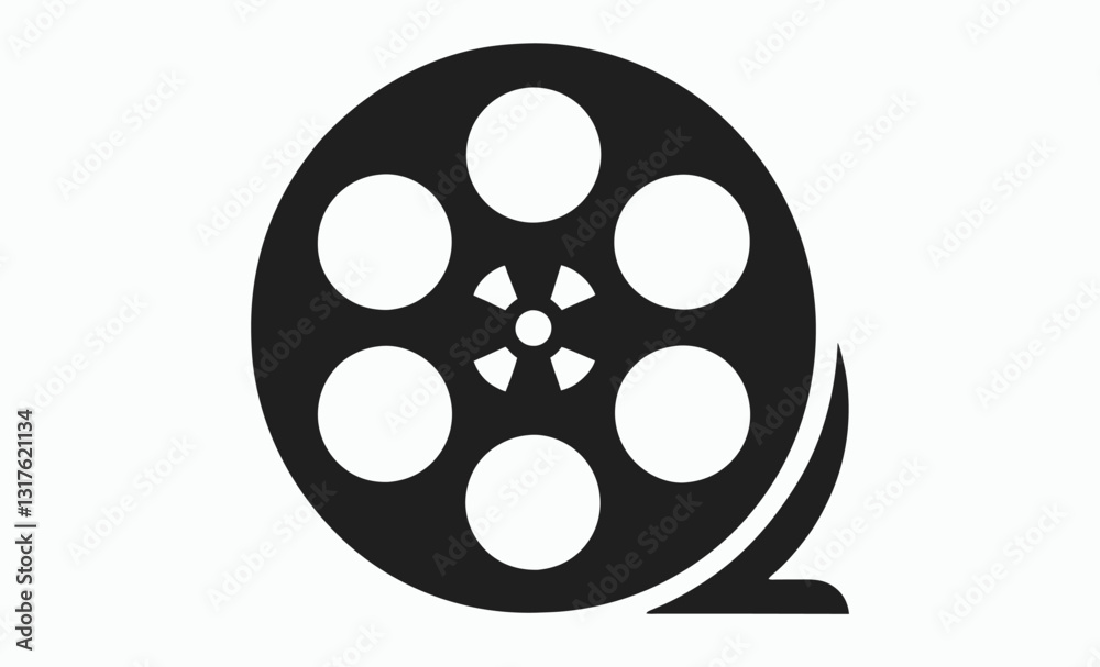 Film Reel Icon, Cinema Movie Reel Icon, vector illustration Film Reel Icon, Cinema Movie Reel Icon, vector illustration