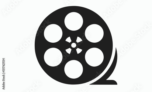 Film Reel Icon, Cinema Movie Reel Icon, vector illustration 