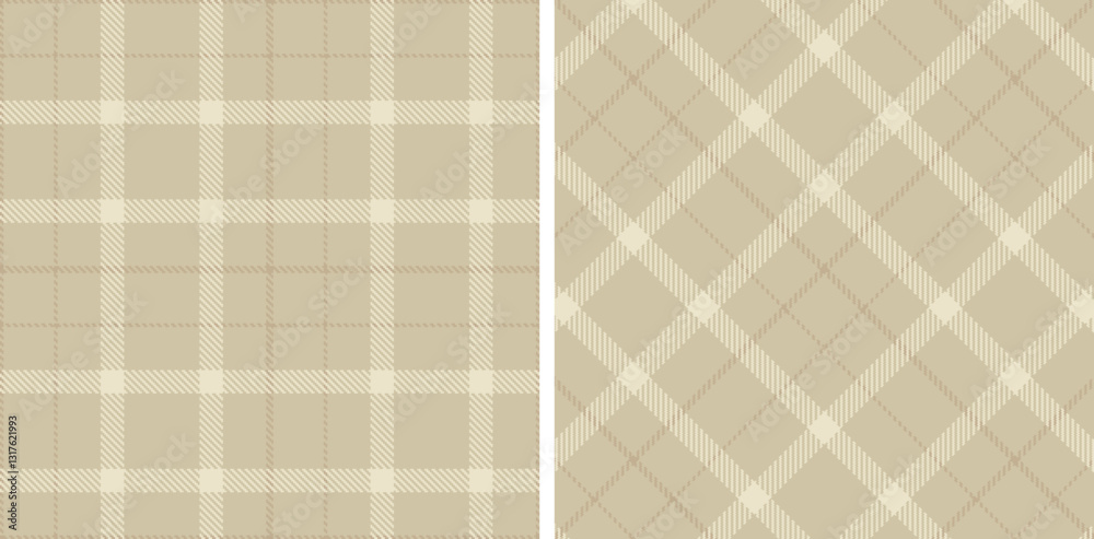 Fototapeta premium Pastel Rich Putty Seamless Tartan Fabric Design