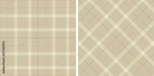 Pastel Rich Putty Seamless Tartan Fabric Design