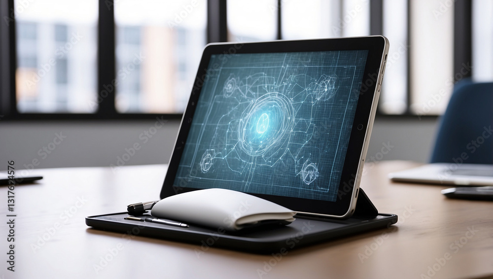 A Stylish Tablet Computer Showcasing a Blank Screen for Your Next Big Idea A Stylish Tablet Computer Showcasing a Blank Screen for Your Next Big Idea