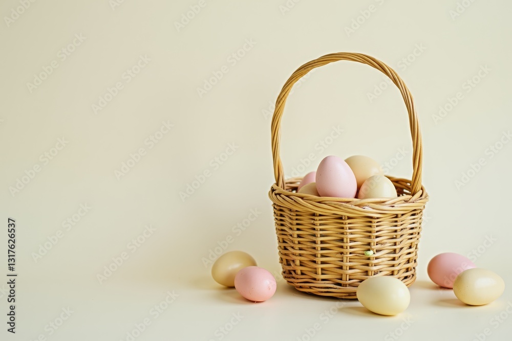 Colorful Easter Eggs Arranged in a Basket Colorful Easter Eggs Arranged in a Basket