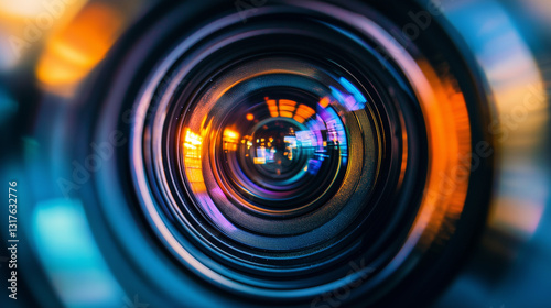 close up of a digital camera lens
