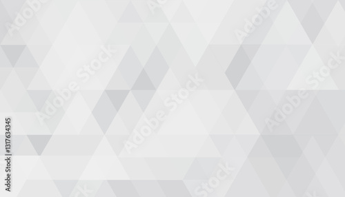 Abstract luxury white and gray gradient triangle mosaic background pattern. Beautiful blurred textured backdrop or retro geometric shapes.