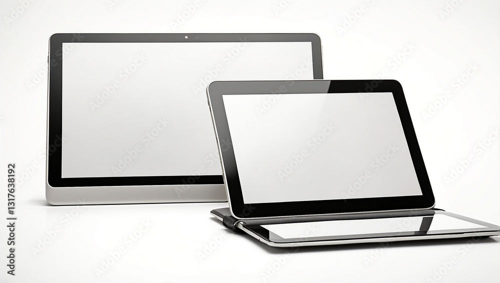 Dual Tablet Computers Featuring Blank Screens for Professional Use and Digital Interaction Dual Tablet Computers Featuring Blank Screens for Professional Use and Digital Interaction