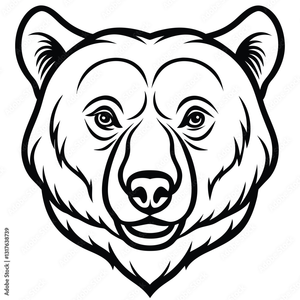 Bear head vector silhouette