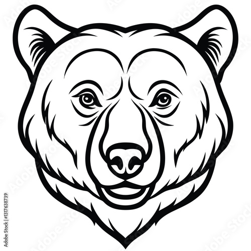 Obraz na płótnie Bear head vector silhouette w salonie