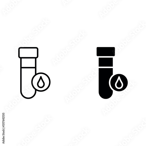 Blood sample icon set color editable