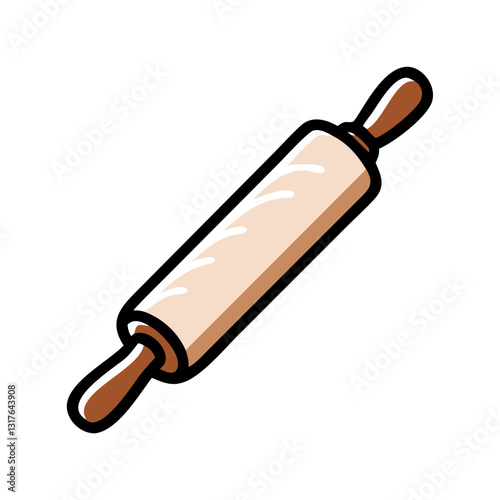 Rolling pin icon for baking, kitchen essentials concept