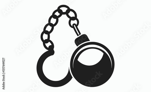 Shackle silhouette, shackle icon vector isolated on white 