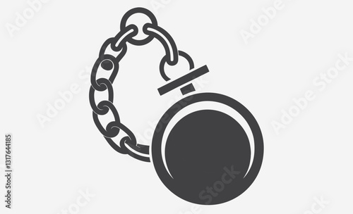 Shackle silhouette, shackle icon vector isolated on white 