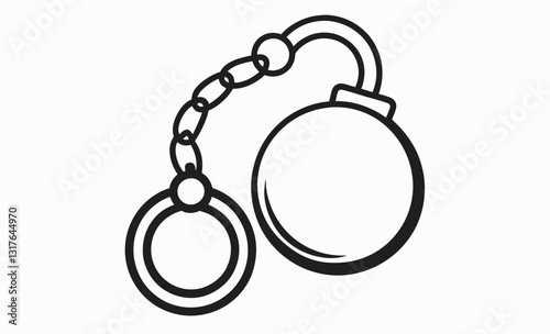Shackle silhouette, shackle icon vector isolated on white 