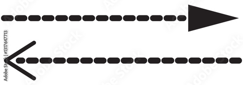 Set of black long straight arrows. Direction, navigation arrows, double arrow vector illustration