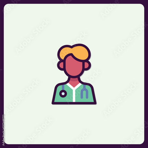 Vector illustration of a health worker in uniform for medical concepts