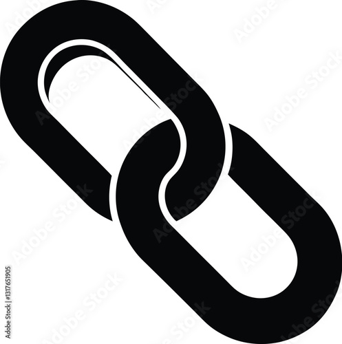 Silhouette of a chain link, Chain link black silhouette vector illustration 
