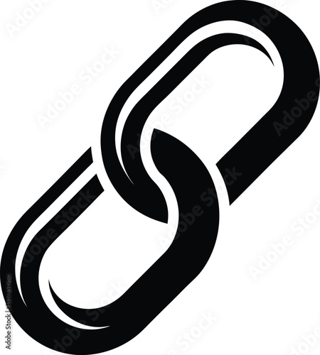 Silhouette of a chain link, Chain link black silhouette vector illustration 