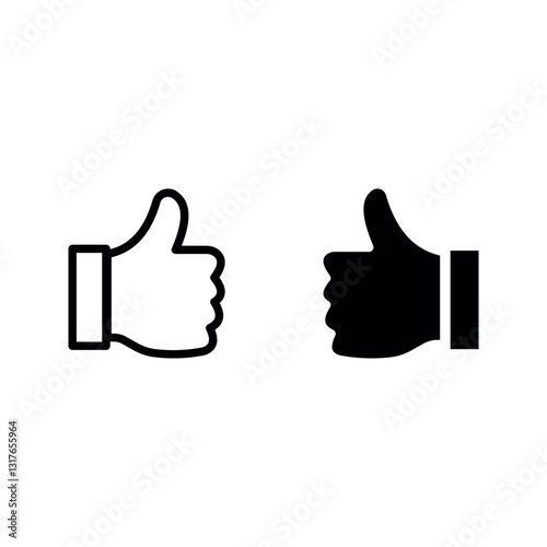 thumbs up icon set color editable