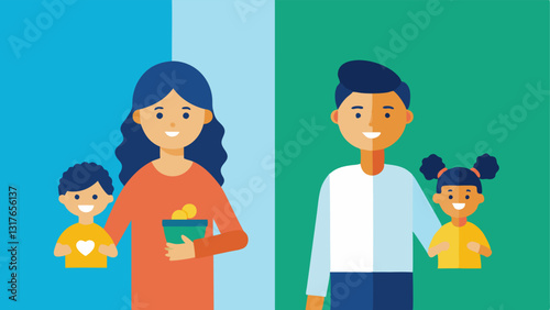 Impact of Microfinance A splitscene image showing before and after scenarios one side depicts a struggling family and the other shows the family thriving after receiving