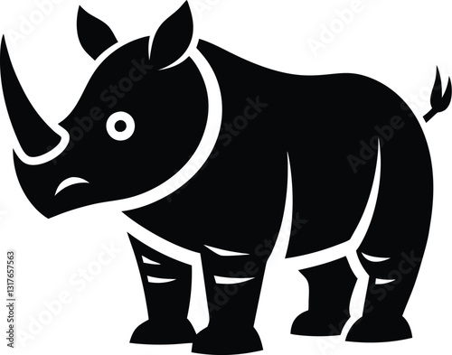 Silhouette of a rhino, rhino silhouette vector illustration 