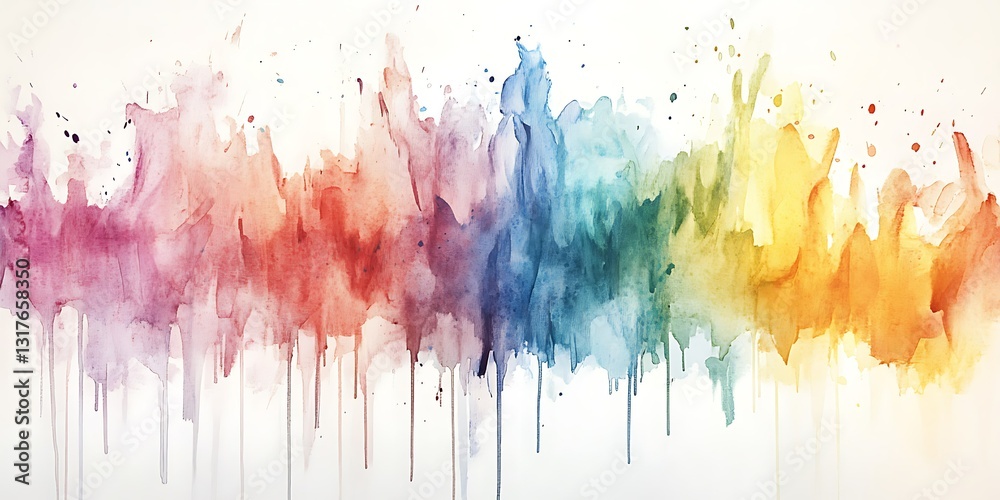 Fototapeta premium Rainbow watercolor abstract art