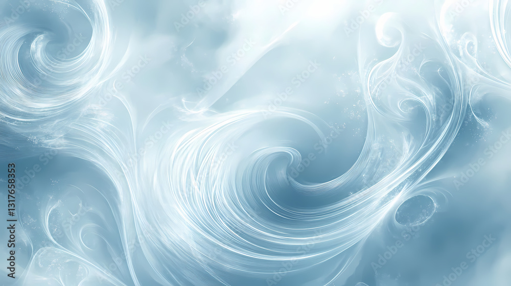 Abstract swirls of light blue and white creating a soft and ethereal look. Ethereal Light. Illustration Abstract swirls of light blue and white creating a soft and ethereal look. Ethereal Light. Illustration