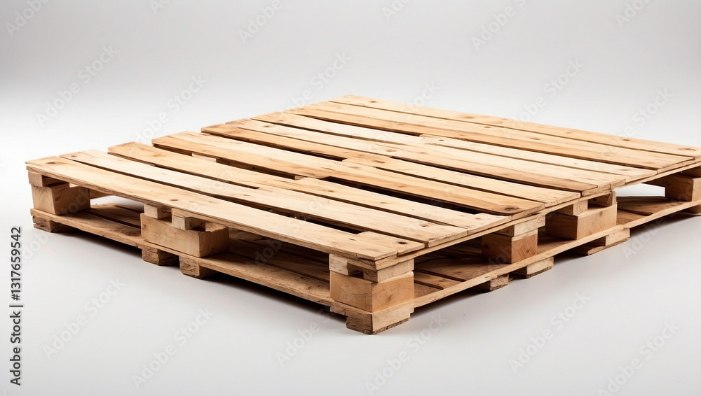 A Stack of Wooden Pallets Isolated on a Clean White Background for Industrial Use A Stack of Wooden Pallets Isolated on a Clean White Background for Industrial Use
