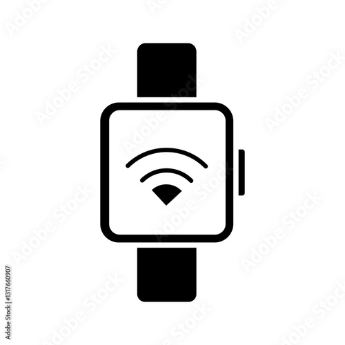 Smart fitness watch vector illustration, pictogram isolated on white background. color editable