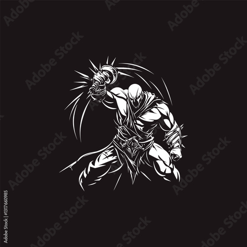 mighty executioner design vector template illustration