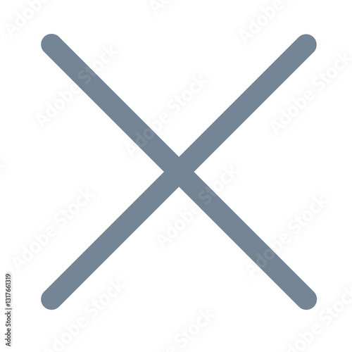 A Simple Elegant Close-up Of A Muted Blue-gray X Symbol, Conveying A Sense Of Closure Or Cancellation, In A Minimalist Design