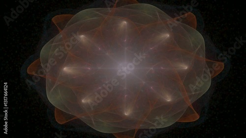 A mesmerizing fractal mandala design featuring swirling shapes in symmetrical patterns.