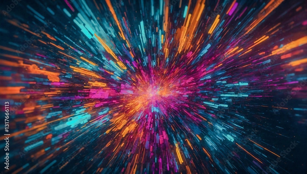 Fototapeta premium Abstract AI algorithm displayed in vibrant colors.