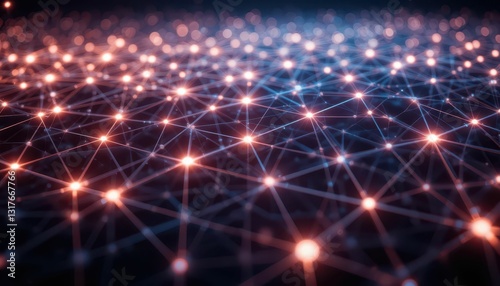 Abstract Technology Background with Network Connections and Lights