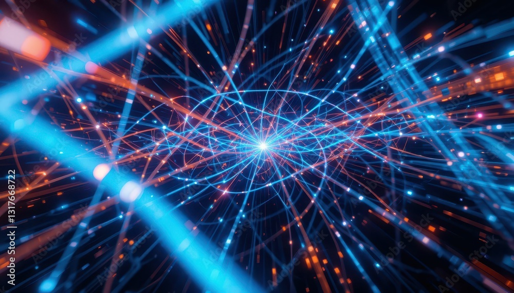 Vibrant Abstract Lines with Glowing Particles and Energy Flow Vibrant Abstract Lines with Glowing Particles and Energy Flow