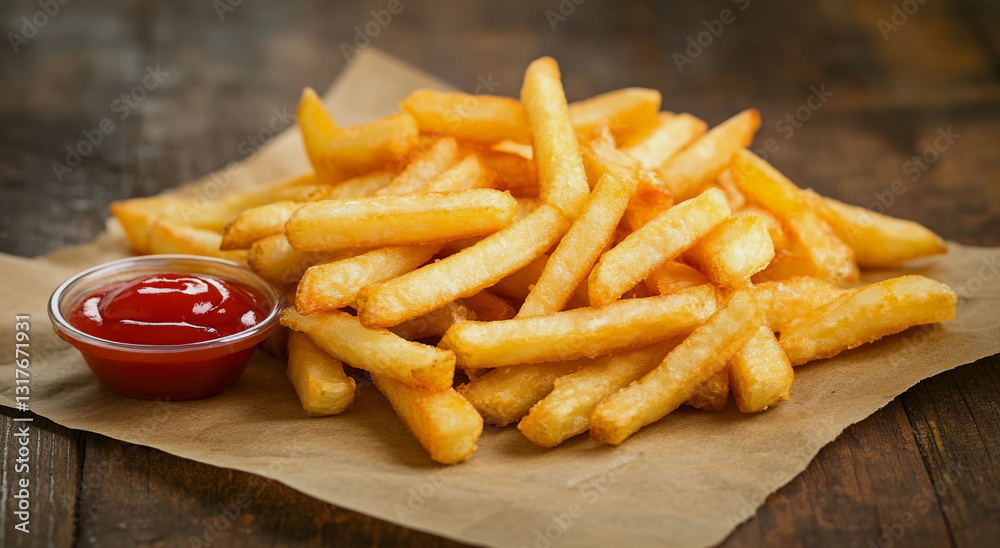 Close-up of freshly fried french fries with seasoning. Great for advertising fast food, snack time visuals, or online food ordering services.
Close-up of freshly fried french fries with seasoning. Great for advertising fast food, snack time visuals, or online food ordering services.