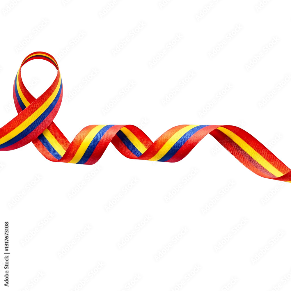 Fototapeta premium Waving ribbon of LGBT pride isolated on transparent background. LGBTQ colors flag. Love, freedom, support and rights realistic vector illustration.